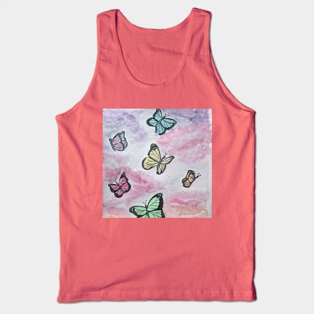 Colorful Butterflies Tank Top by Ivy Moon Creations